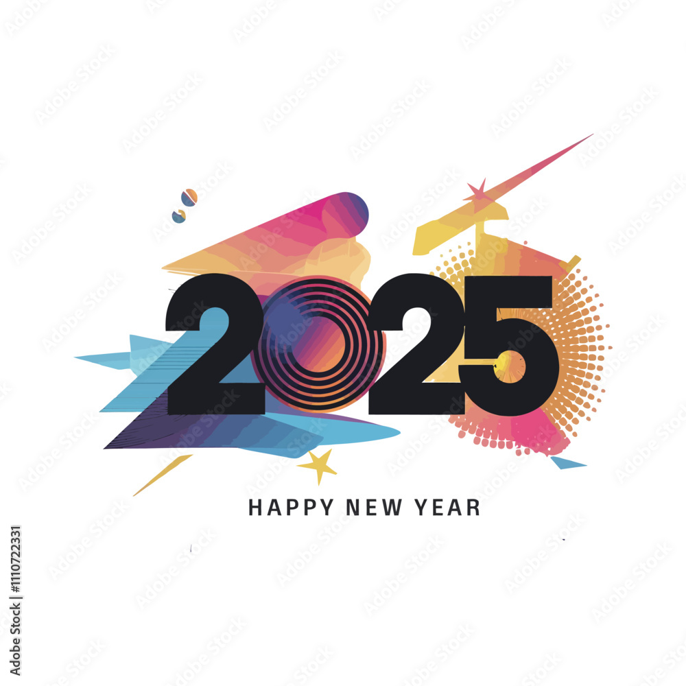 Fototapeta premium Happy New Year 2025 Vector