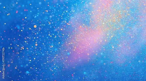 Blue holographic background with tiny colorful pixel background