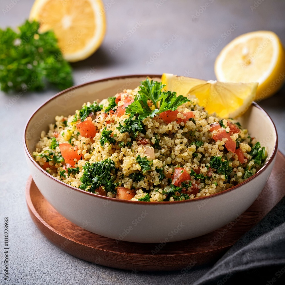 Beautiful tabouleh with copy space Beautiful tabouleh with copy space