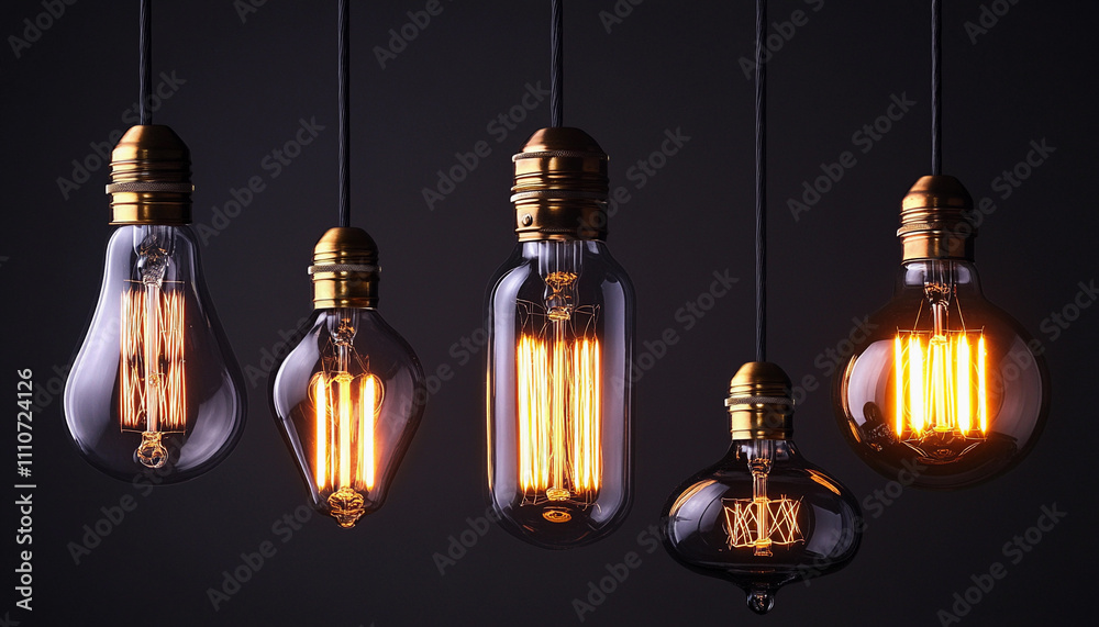Unique hanging light bulbs creating a cozy atmosphere Unique hanging light bulbs creating a cozy atmosphere