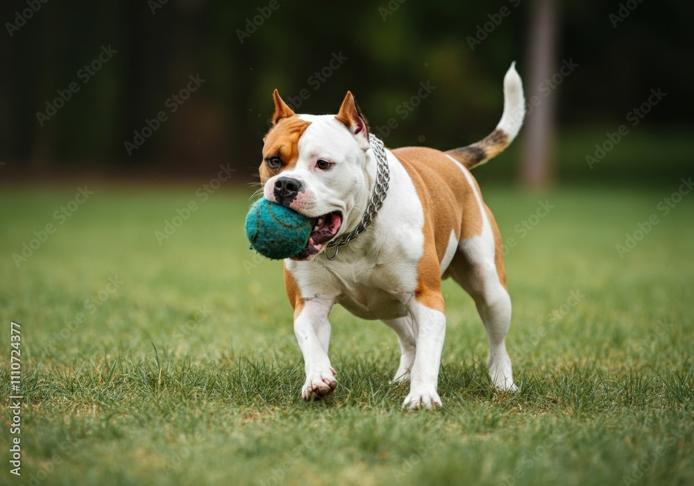 American Staffordshire Terrier Playing Fetch American Staffordshire Terrier Playing Fetch