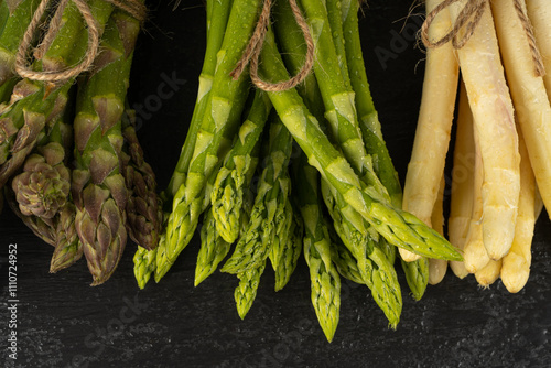 Color Garden Asparagus Texture Background, Many Fresh Vegetables Mockup photo