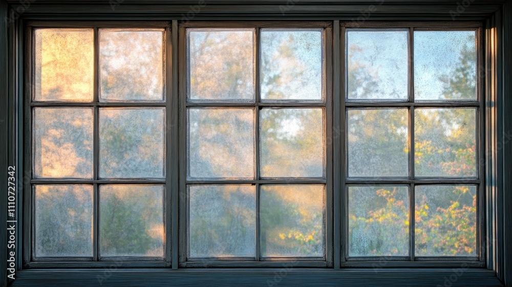 Fototapeta premium Vintage Window Restoration Expert Artistry in Restoring Historical Patterns and Achieving Clean Finishes We specialize in the meticulous restoration of antique windows, preserving their original