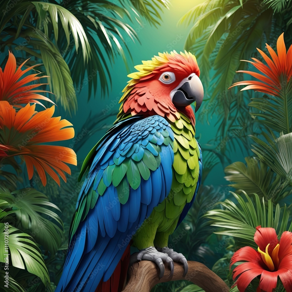 Fototapeta premium blue and yellow macaw