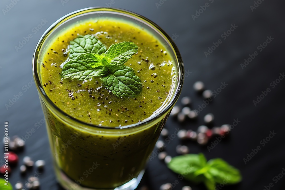 Refreshing Iced Matcha Beverage with Mint Refreshing Iced Matcha Beverage with Mint