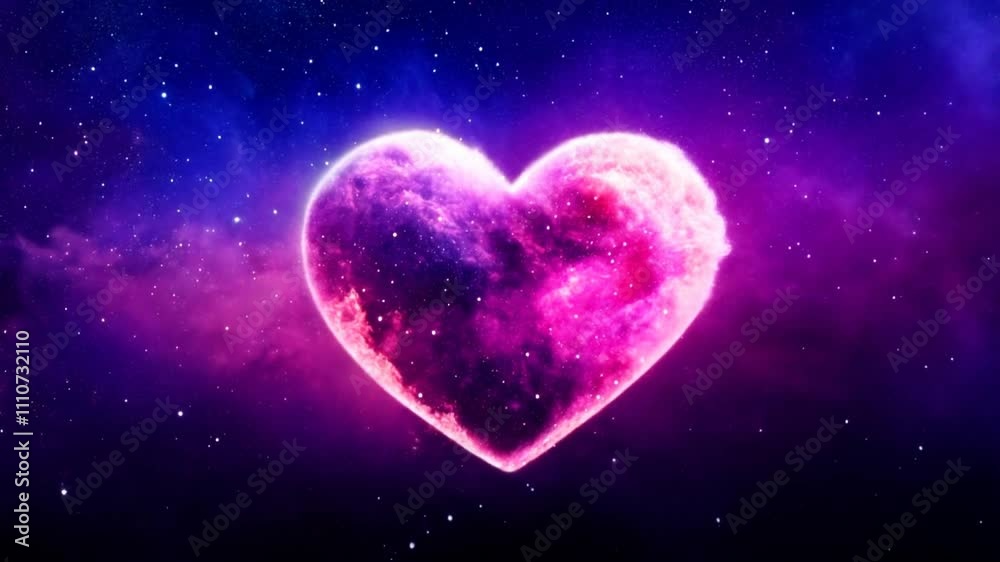 Colorful cosmic heart floating among stars, showcasing beauty and wonder in the universe Colorful cosmic heart floating among stars, showcasing beauty and wonder in the universe
