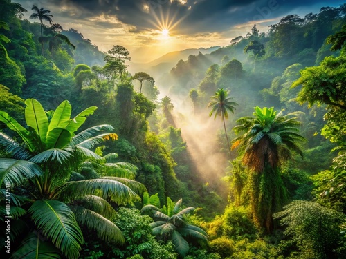 Lush Tropical Jungles of Southeast Asia in August: A Paradise of Dense Foliage and Exotic Flora Awaiting Urban Explorers