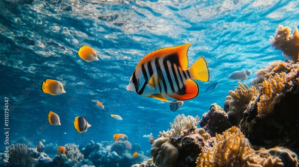 Fototapeta premium Pollution's impact on wildlife in ocean environments