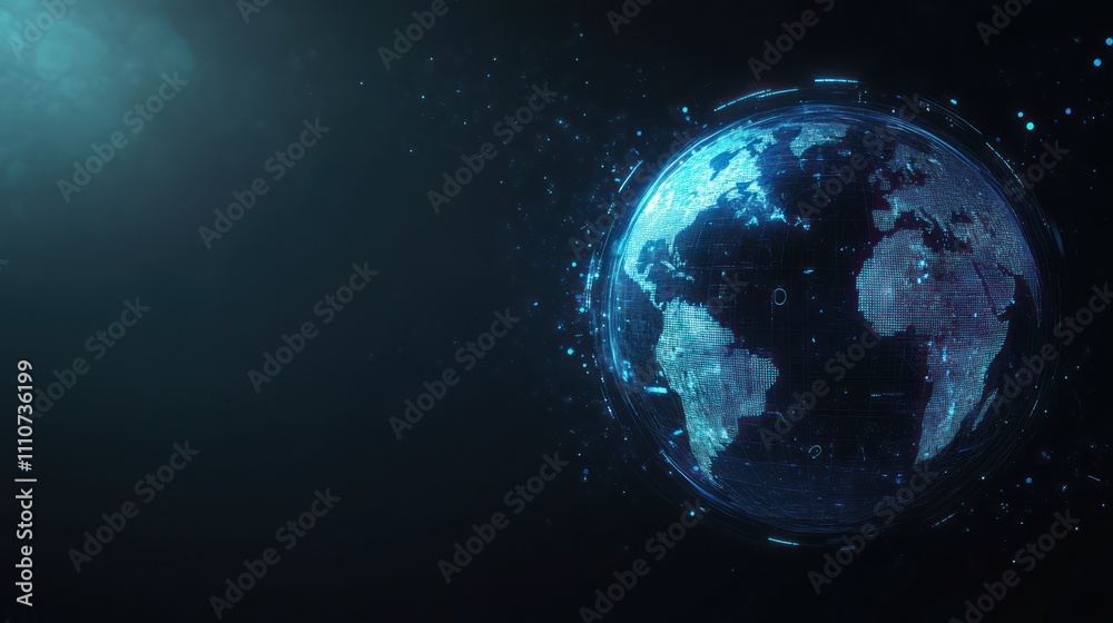 Obraz premium Digital Earth Globe