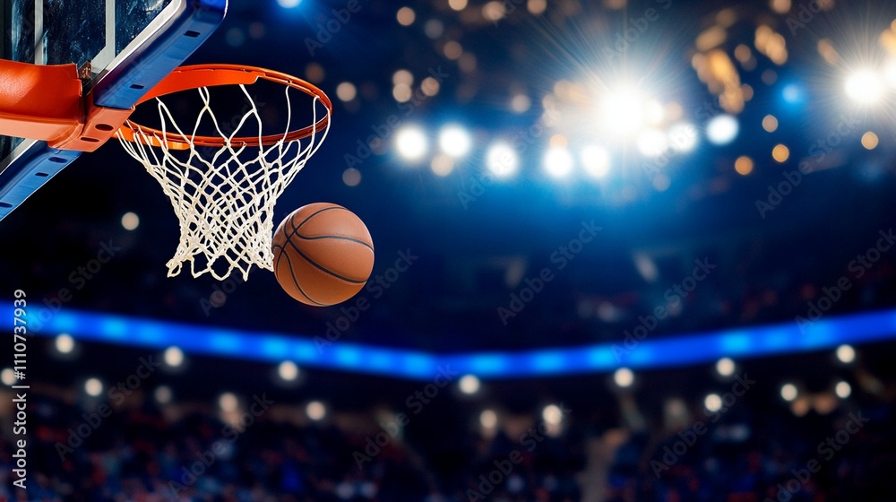 basketball hoop and ball in the basket basketball hoop and ball in the basket