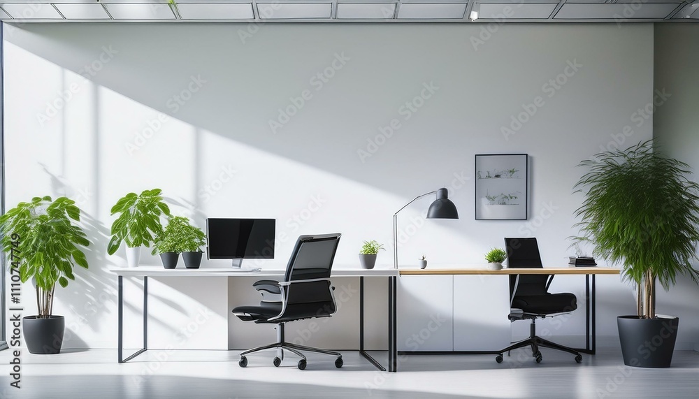 Fototapeta premium Bare Essentials: A Tranquil Office with Simple Elegance