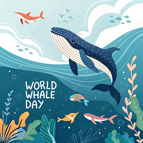 world whale and dolphin day illustration photo