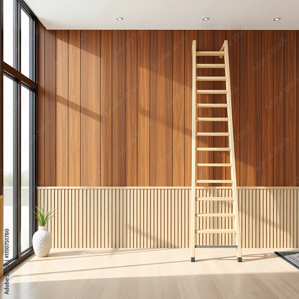 Hall with staircase interior 3d rendering Hall with staircase interior 3d rendering