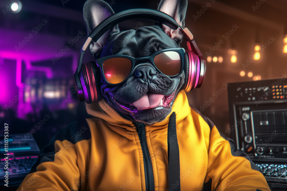 a dog as a DJ a dog as a DJ