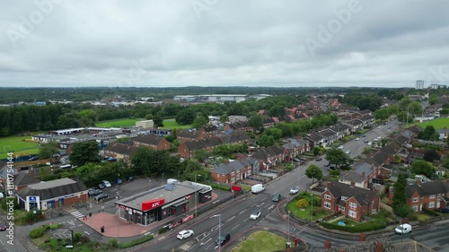 High Angle Time Lapse Footage of Industrial Estate of Walsall City West Midlands, England, Great Britain. Aerial Footage Was Captured with Drone's Camera on July 4rd, 2024 photo