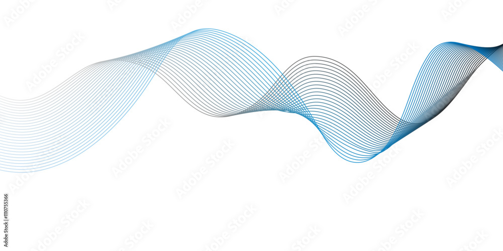 Fototapeta premium Abstract wavy lines Isolated background design. Wave modern stream transparent background.