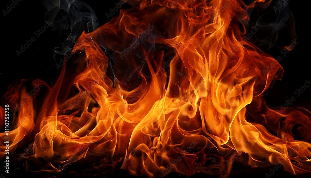 A dramatic view of fiery orange flames raging against a dark background. overlay
A dramatic view of fiery orange flames raging against a dark background. overlay