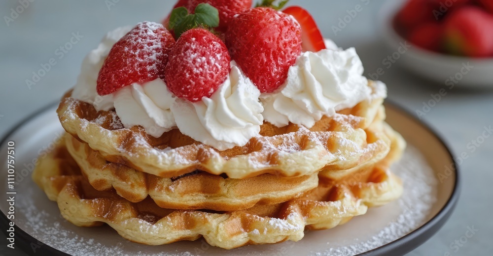 Norwegian Waffles. AI generated illustration. Norwegian Waffles. AI generated illustration.