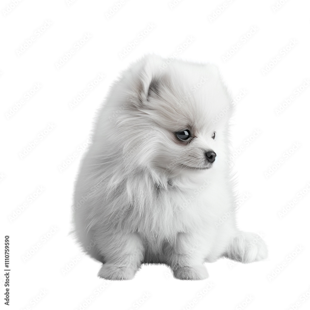 Adorable White Puppy Sitting Adorable White Puppy Sitting