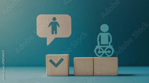 Illustration of an inclusive symbol for equal rights of people with disabilities photo