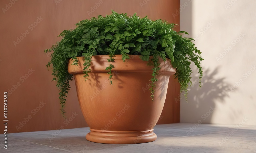 Large terracotta planter with overflowing greenery , flowers, terraccotta, floral arrangement Large terracotta planter with overflowing greenery , flowers, terraccotta, floral arrangement