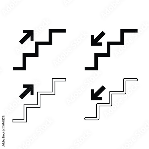 Business concept of going up and down stairs