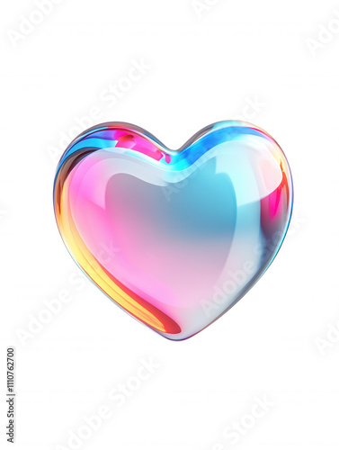 Wallpaper Mural Vibrant Stylized Heart in Glossy 3D Rendered against Black Background with Simple Composition. Torontodigital.ca