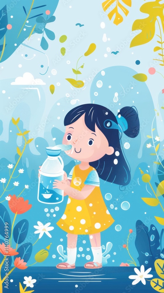 Cute little girl drinking milk from a glass bottle. Cute little girl drinking milk from a glass bottle.