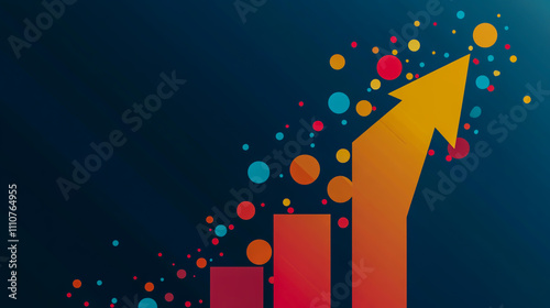 Professional graphic design of a growth arrow symbolizing business success photo