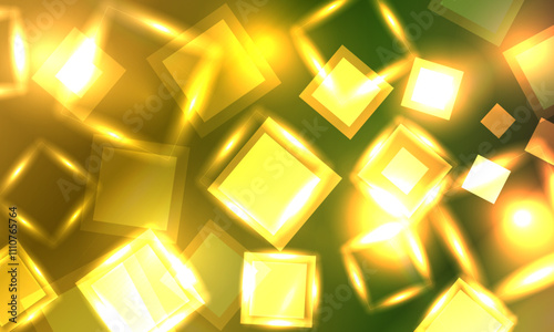 Abstract background with colorful square. shiny yellow gold light. soft light.