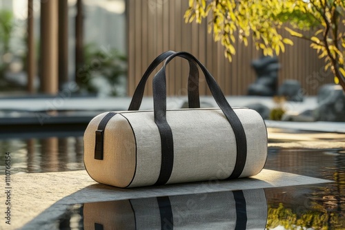Canvas Duffle Bag with Black Straps, Perfect for Travel or the Gym, Stylish and Functional