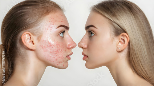 Before & After Acne Treatment Clear Skin Transformation photo