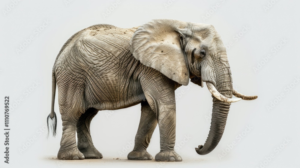 Obraz premium A majestic elephant stands gracefully, showcasing its textured skin and large ears.