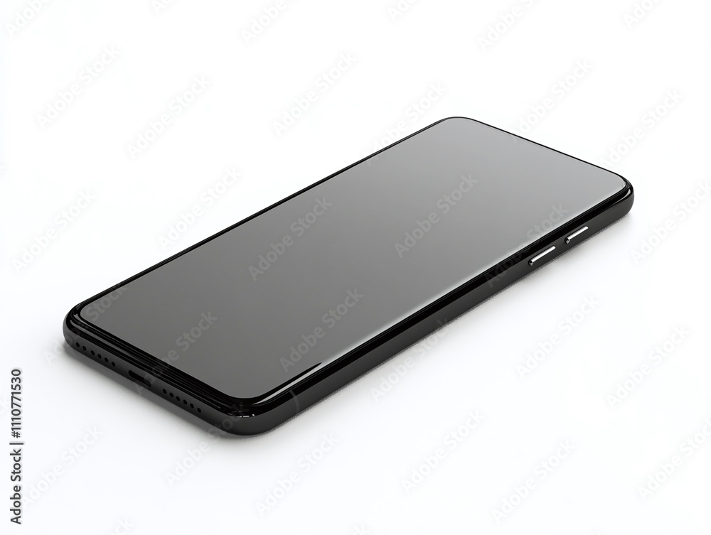 A modern smartphone with a sleek design, isolated on white A modern smartphone with a sleek design, isolated on white