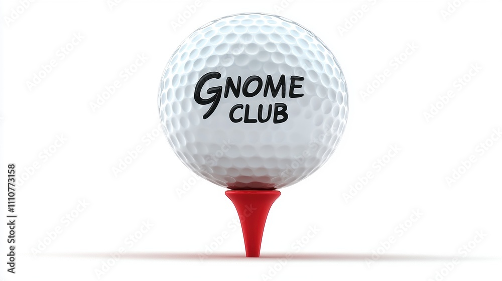 White Golf Ball on Red Tee with 