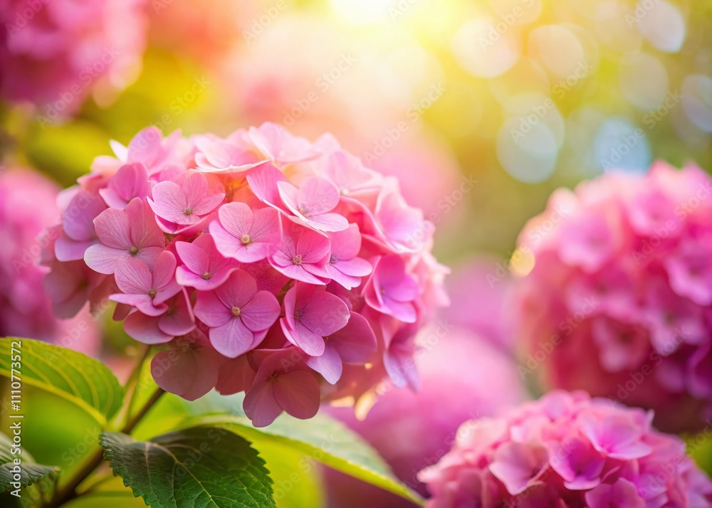 Serene Silhouette of Pink Hydrangeas in Soft Colors with a Dreamy Blur Effect for a Tranquil Nature Background Serene Silhouette of Pink Hydrangeas in Soft Colors with a Dreamy Blur Effect for a Tranquil Nature Background