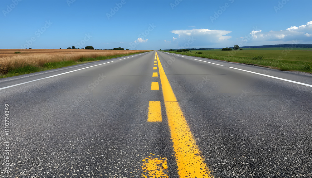 Start line pattern painted on the countryside asphalt road ground, detailed Start line pattern painted on the countryside asphalt road ground, detailed