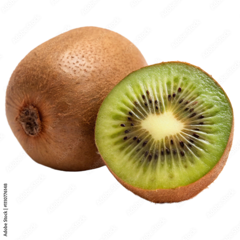Obraz premium Fresh kiwi png isolated on white background