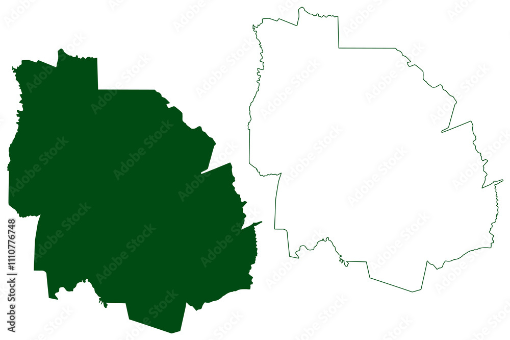 Obraz premium Ignacio Zaragoza municipality (Free and Sovereign State of Chihuahua, Mexico, United Mexican States) map vector illustration, scribble sketch Ignacio Zaragoza map