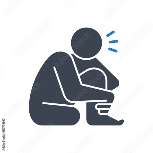 Depressed Person Sitting Icon