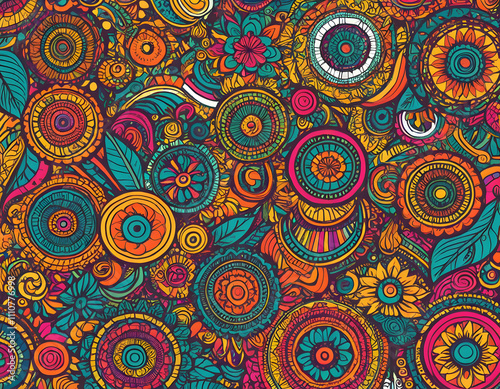 Vibrant mandala pattern in jewel tones