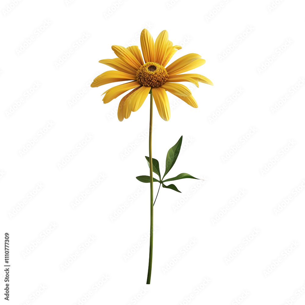 Fototapeta premium Yellow Daisy Flower Isolated on White