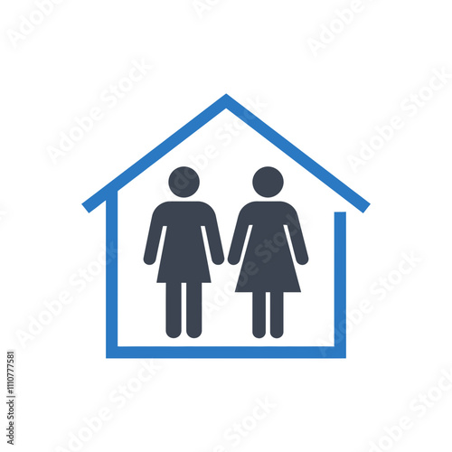 Female Roommate Housing Icon