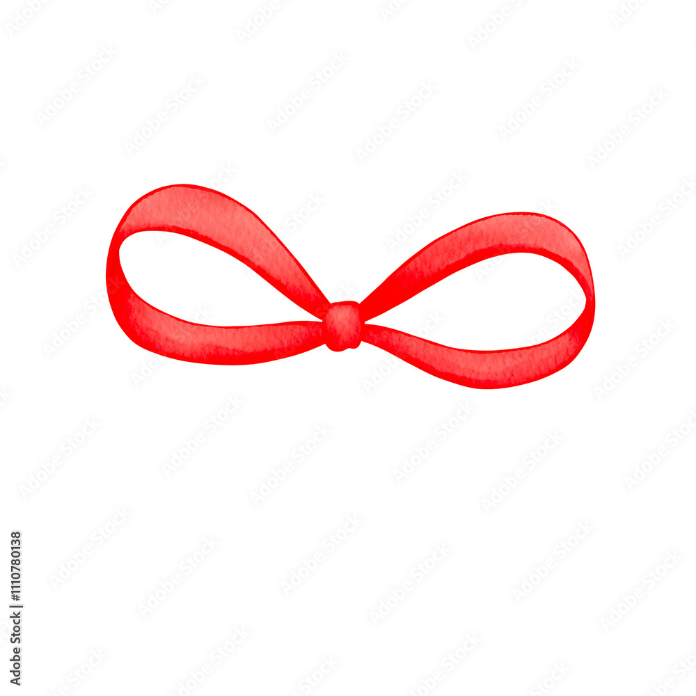 Red Coquette ribbon bow Watercolor Red Coquette ribbon bow Watercolor