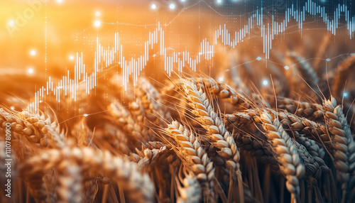 double exposure of grain and price chart