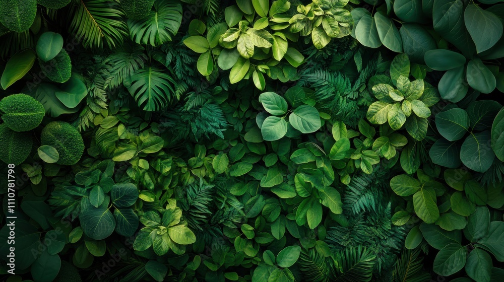 custom made wallpaper toronto digitalLush Green Leafy Background of Various Plant Species with Rich Textures and Vibrant Shades of Green for Nature Inspired Designs and Natural Environments