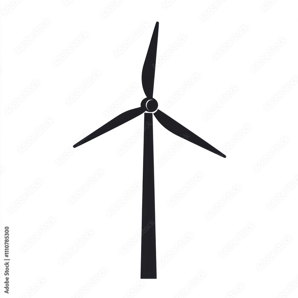 Here's a and keyword list suitable for a stock photo site.. Simple black silhouette of a wind turbine. Here's a and keyword list suitable for a stock photo site.. Simple black silhouette of a wind turbine.