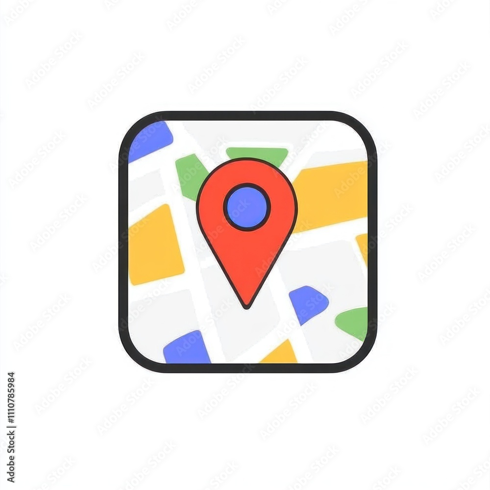 Simple location map icon with red pin. Simple location map icon with red pin.
