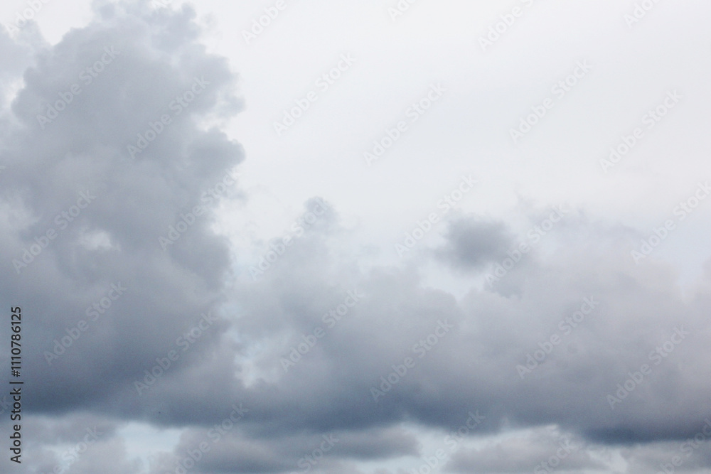 Obraz premium Dramatic sky, dark, blue, cloudy and lightning. Bad weather with dark clouds, overcast it will rain.