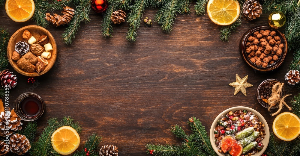 Beautiful Christmas Table with Homemade Food. Beautiful Christmas Table with Homemade Food.